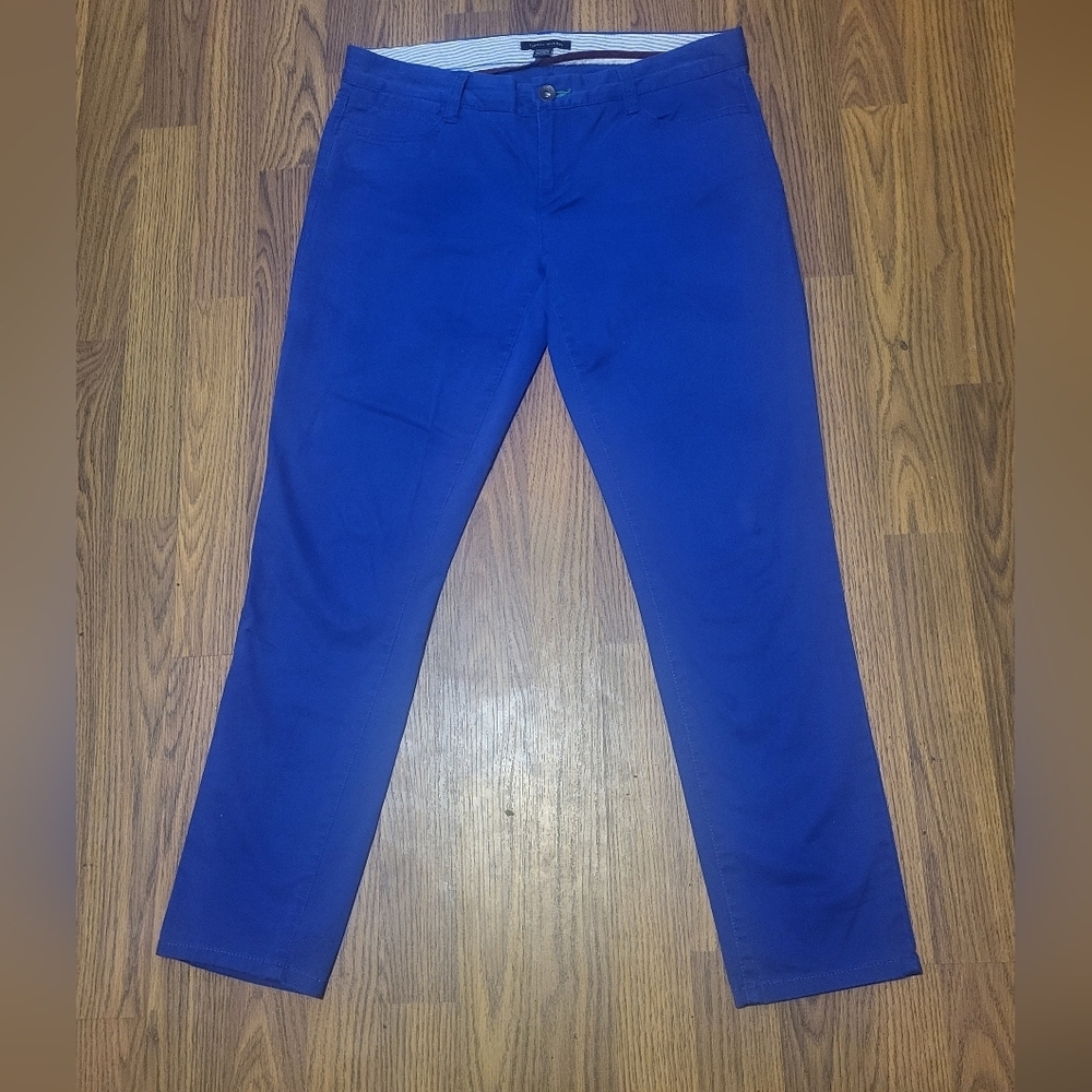 Tommy Hilfiger Women’s Size 4 Dark Blue Logo Pants Casual Dressy Fits 32" B63